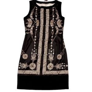 Marchesa Voyage Black Print Dress, NWT, size 2